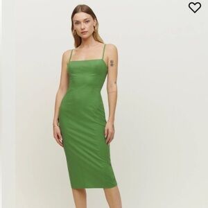 Reformation Jayden Dress Palm Green - Size 10